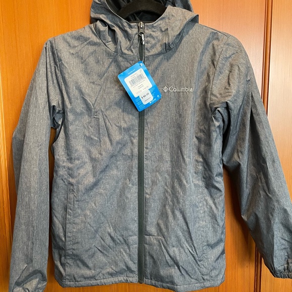 Columbia Other - Columbia Charcoal Hooded Jacket youth Medium NWT